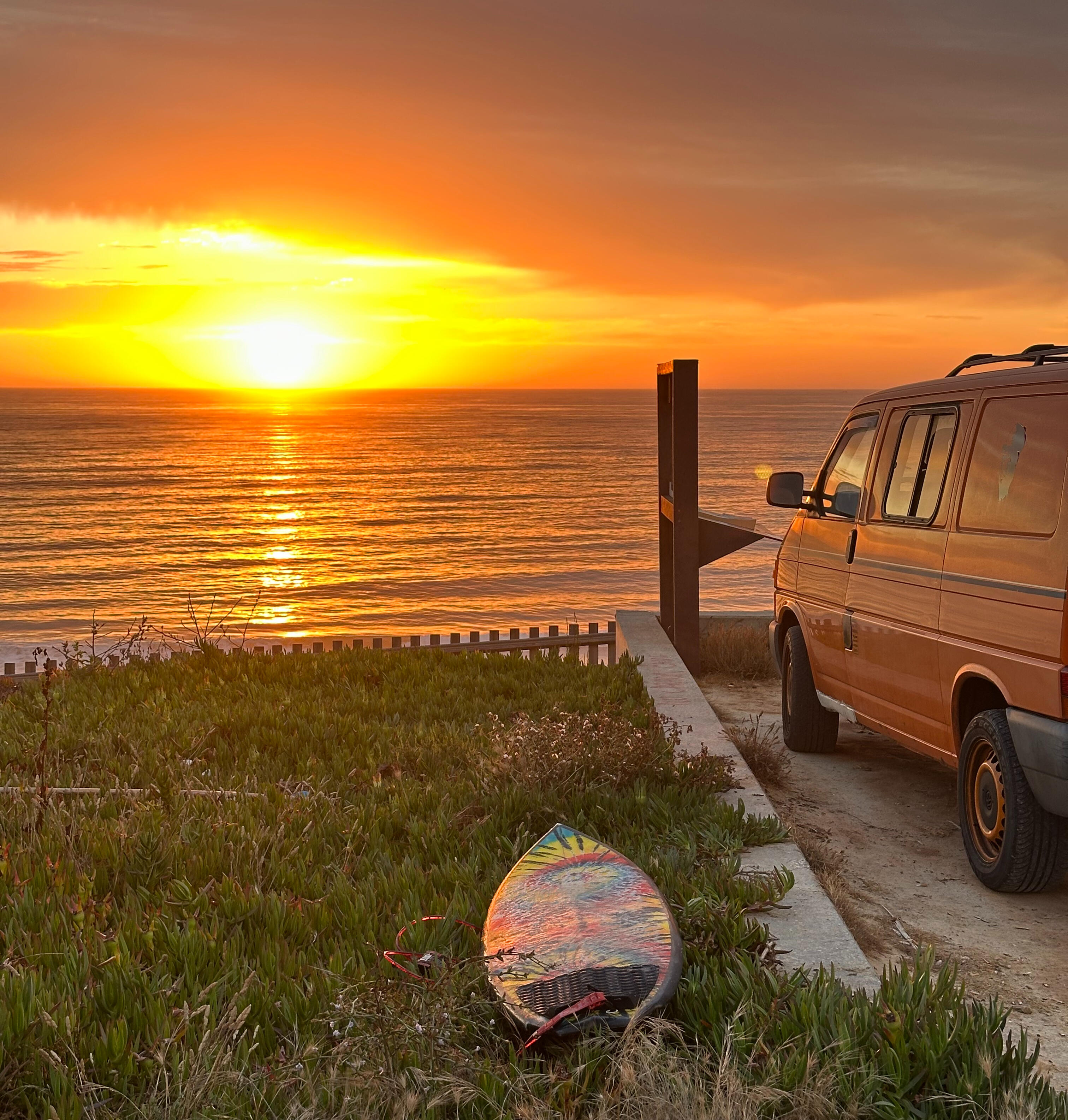 sunset in peniche at the beach dunes
