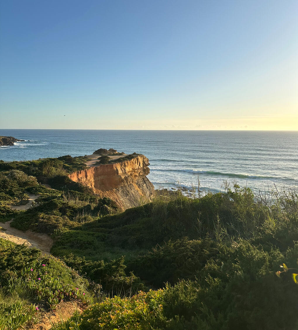 cliffs next to ericeira viewpoint during sunset