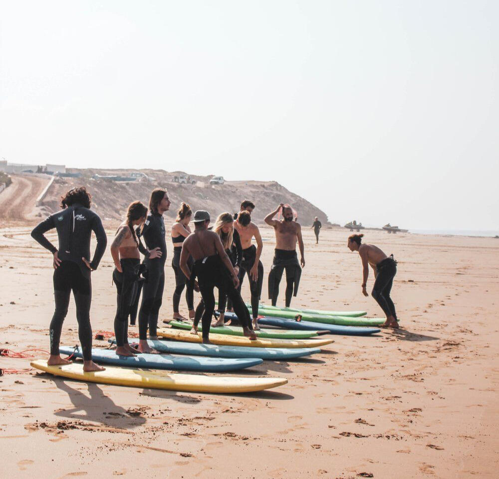 Surfers theory beach surf lesson
