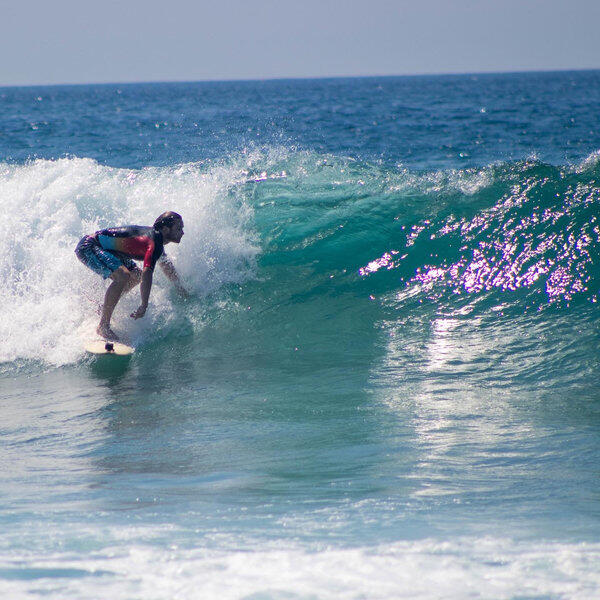 surfer surfing wave atlantic