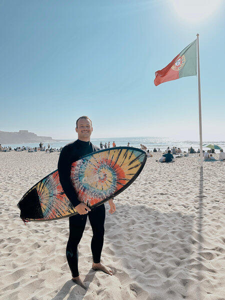 surfer at ribeira de ilhas ericeira