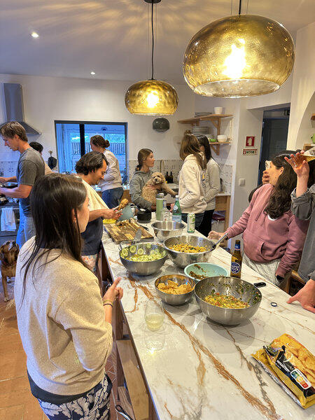 community family dinner preparation