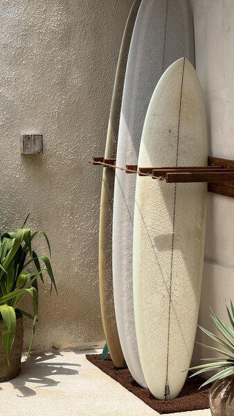 surboards in surf rack