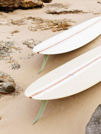 surferboards on the beach